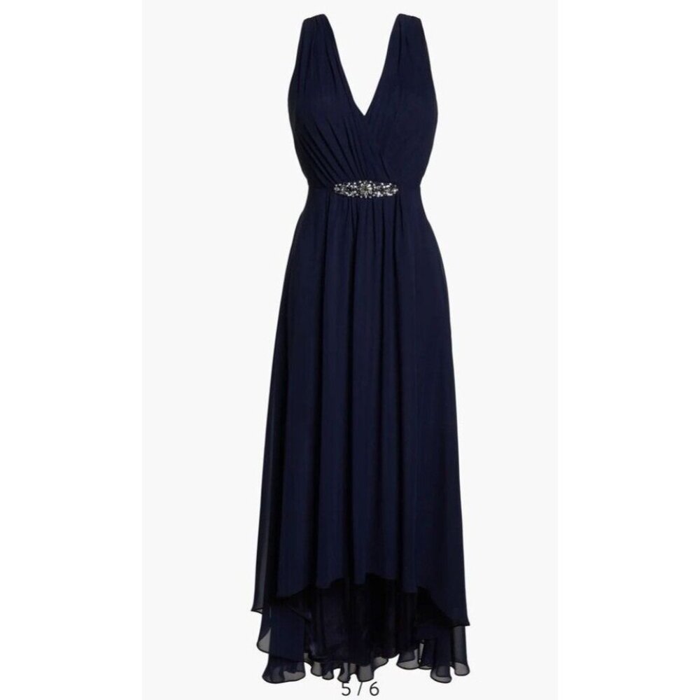Eliza J. Evening Formal Dress 18 Navy Blue Flowy Wedding Church Party NWT - Picture 7 of 16